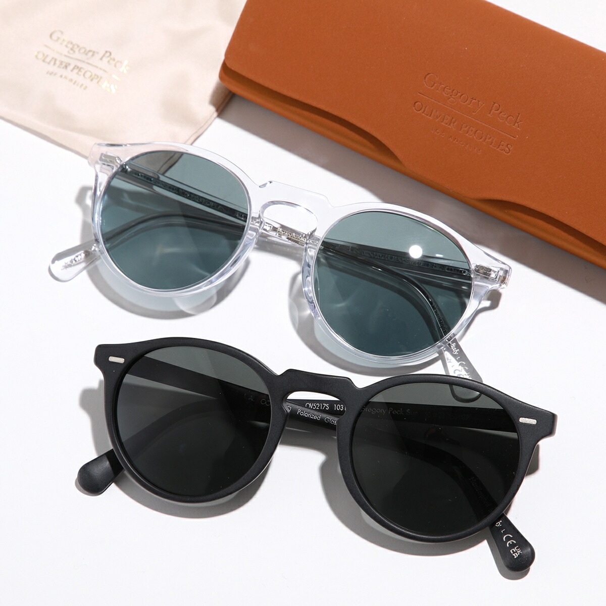 OLIVER PEOPLES オリバーピープルズ サングラス Gregory Peck Sun OV5217S レディース ボストン型 フルリム クリアフレーム ポラライズドレンズ 偏光