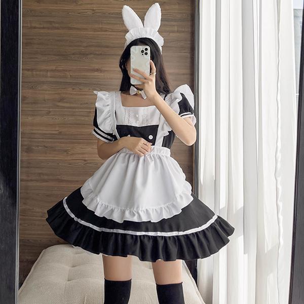 【 最安挑戦】ハロウィン コスプレ 仮装 メイド服 ゴスロリ ロリータ ワンピース メイド セット レディース 本格 ロリータ ワンピース 大人 大人用 ミニスカート 女性 可愛い