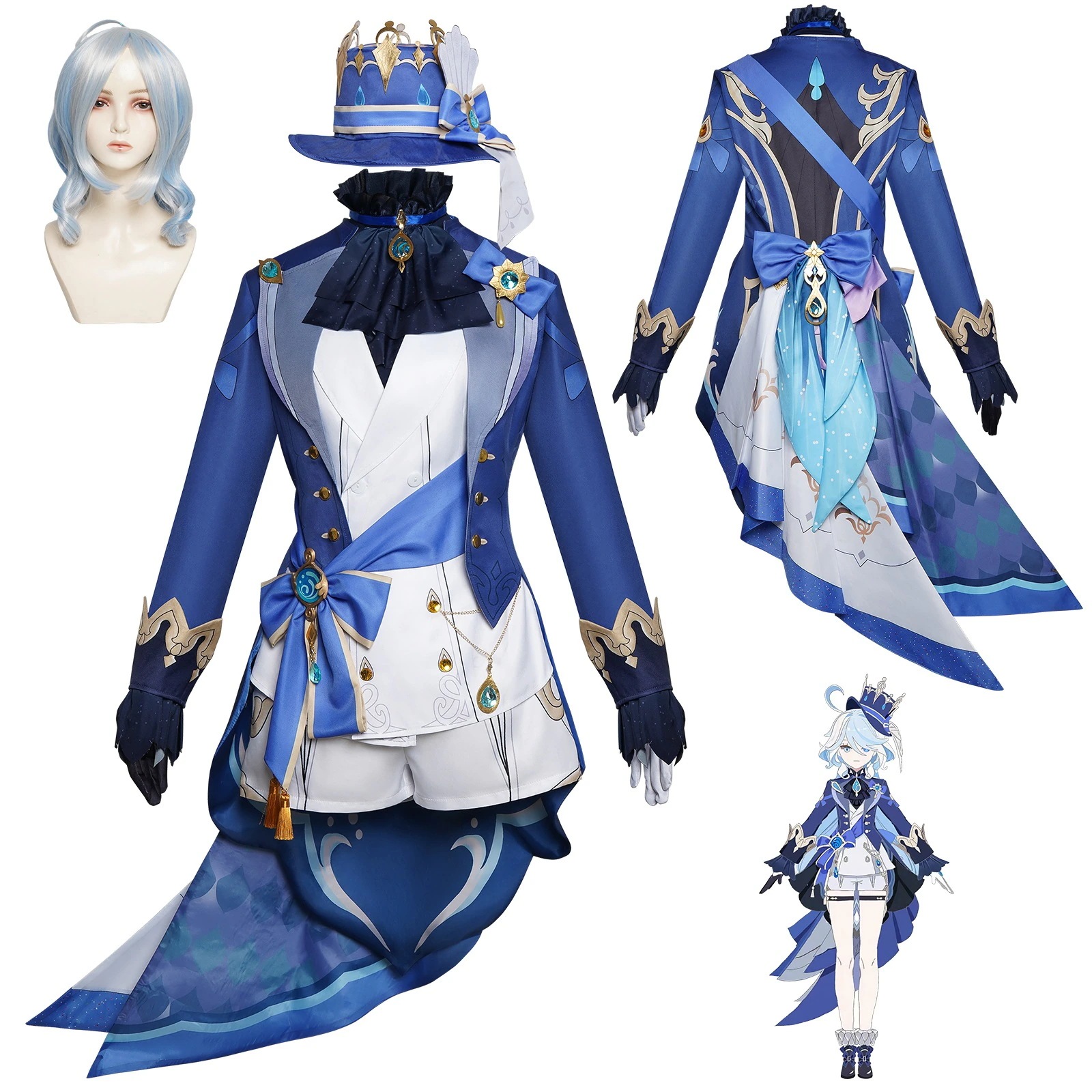 原神フニーナフォンテーヌ 黒水神荒廃属性フカロス 演奏衣装 コスプレ