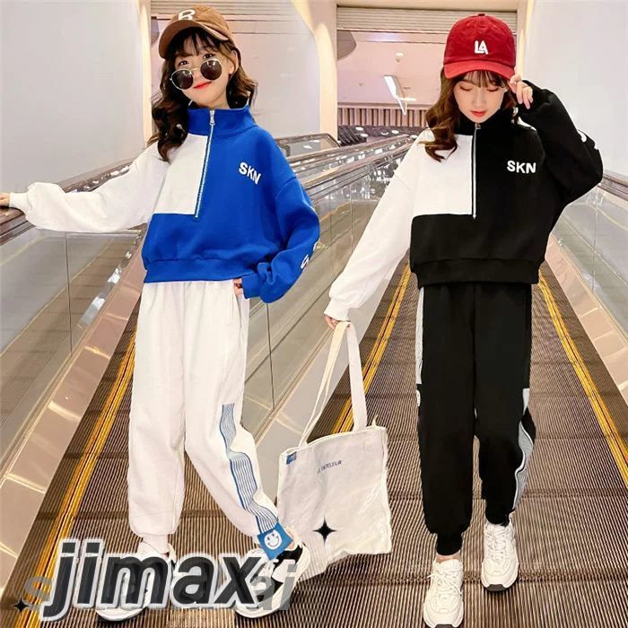 ジャージ キッズ 女子 上下 長袖 春秋 子供服 セットアップ 2点セット Tシャツ パーカー ロングパンツ スポーツウェア 運動着 可愛い おしゃれ 新品 150cm 160cm ホワイトデー