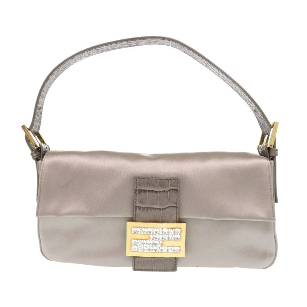 新品同様 マンマバケット 8BR600 TG2 ハンドバッグ サテン/レザー グレージュ 0114【中古】 レディース