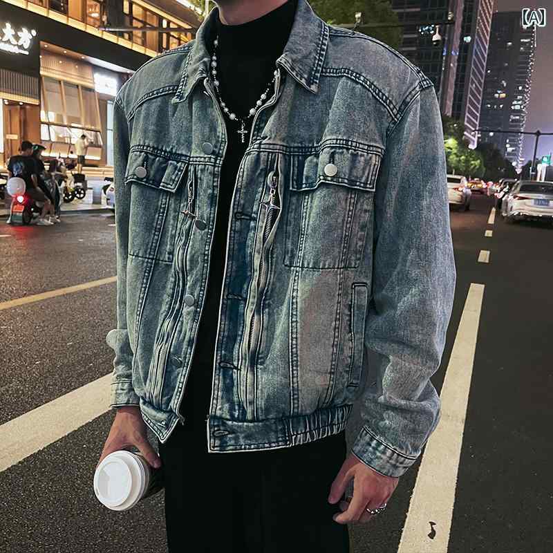 アウター メンズ カジュアル おしゃれ ウォッシュデニム ジャケット 春秋 トップス ファッション イン トレンド ジャケット 8,002円