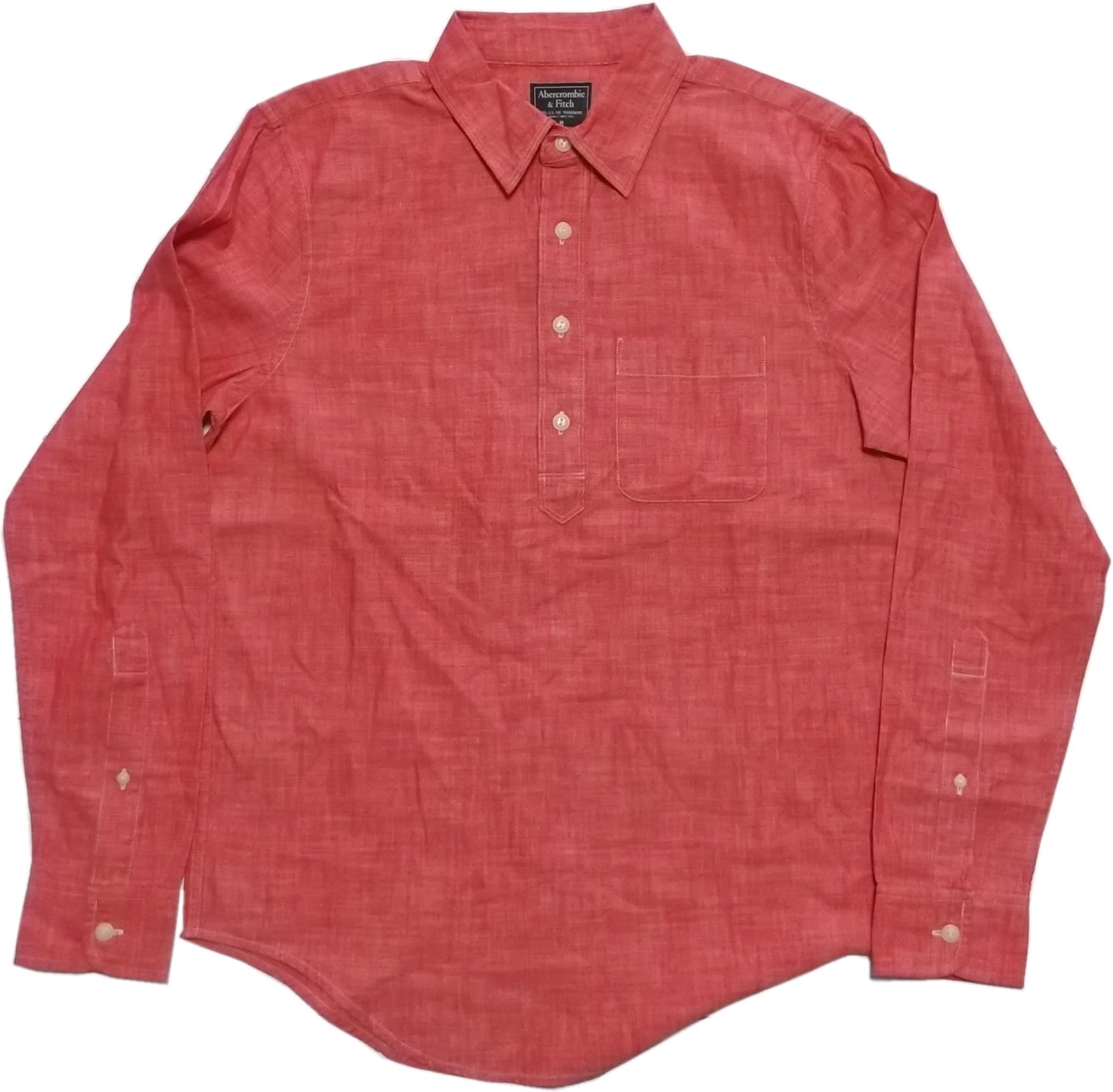 アバクロンビー＆フィッチ 長袖 レッド シャンブレイシャツ Abercrombie＆Fitch AF2-005