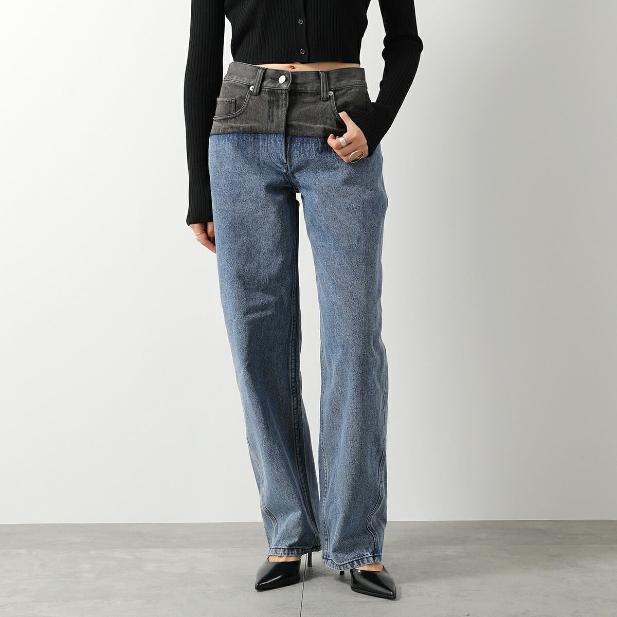 3.1 Phillip Lim スリーワンフィリップリム ジーンズ P232 50012MLD レディース デニムパンツ ジーパン Gパン バイカラー ストレート MED-BLUE-MULTI