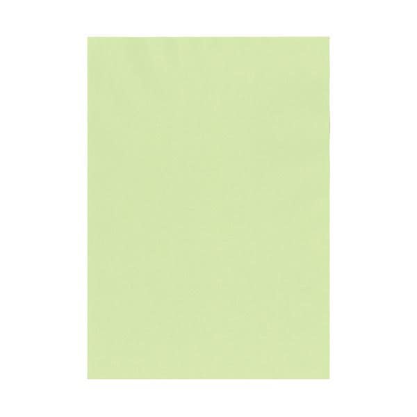 （まとめ） 北越コーポレーション 紀州の色上質A4T目 薄口 若草 1冊（500枚） [x5セット]