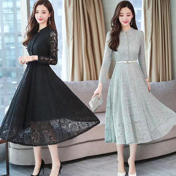 Qoo10] レディース ロングワンピース レース ロ