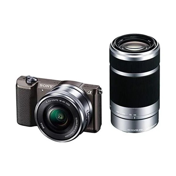 【中古】ソニー ミラーレス一眼 α5100 ダブルズームキット E PZ 16-50mm F3.5-5.6 OSS + E 55-210mm F4.5-6.3 OSS ブラウン ILCE-5100Y