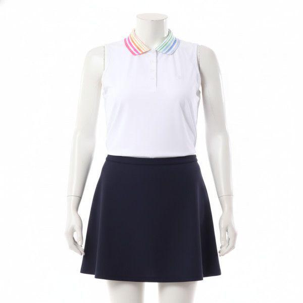 GFORE COLOUR BLEND SILKY TECH NYLON SLEEVELESS POLO G4LS23K860B-SNO 女性ブレンドシルキーテック