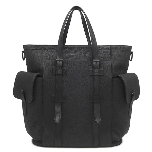 ルイヴィトン 2WAYバッグ クリストファー トート レザー ノワール ブラック金具 黒 ショルダー M58479 RFID【中古】