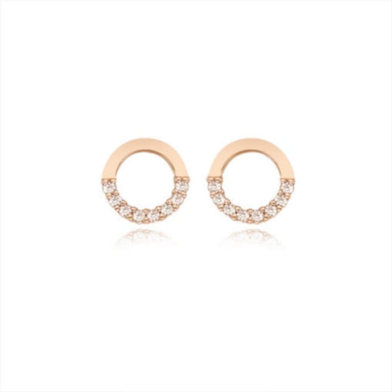 14K ゴールドピアス SO0123シルバーワンタッチ リングピアス ボールドリングピアス