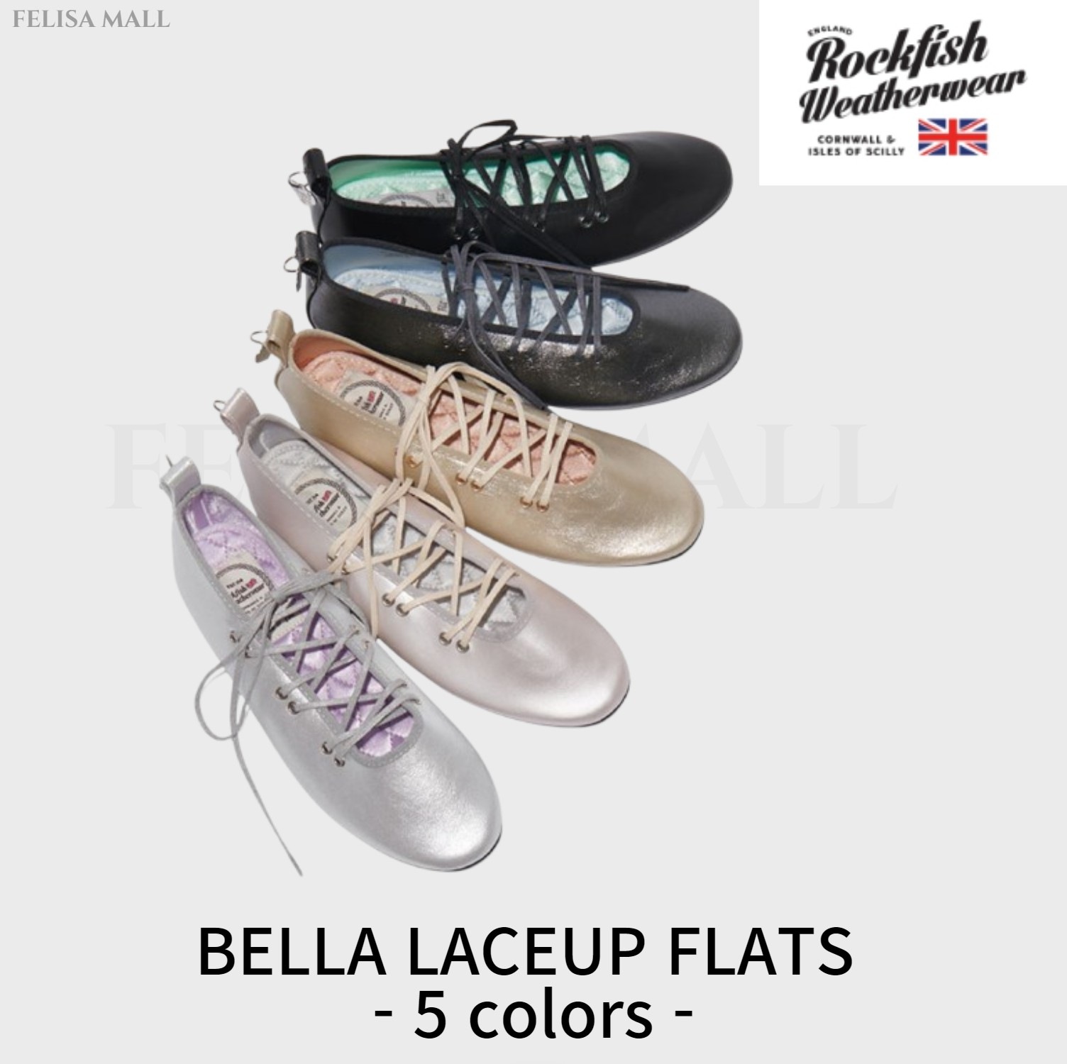 [rockfish weatherwear] BELLA LACEUP FLATS - 5 colors - 韓国ファッション