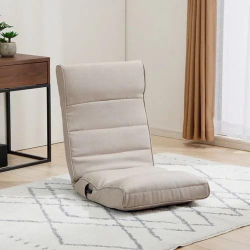 9月初旬発送 ヤマダオリジナル ハイバック レバー式座椅子 幅47cm 厚み15cm 14段階リクライニング 1人掛 ベージュ