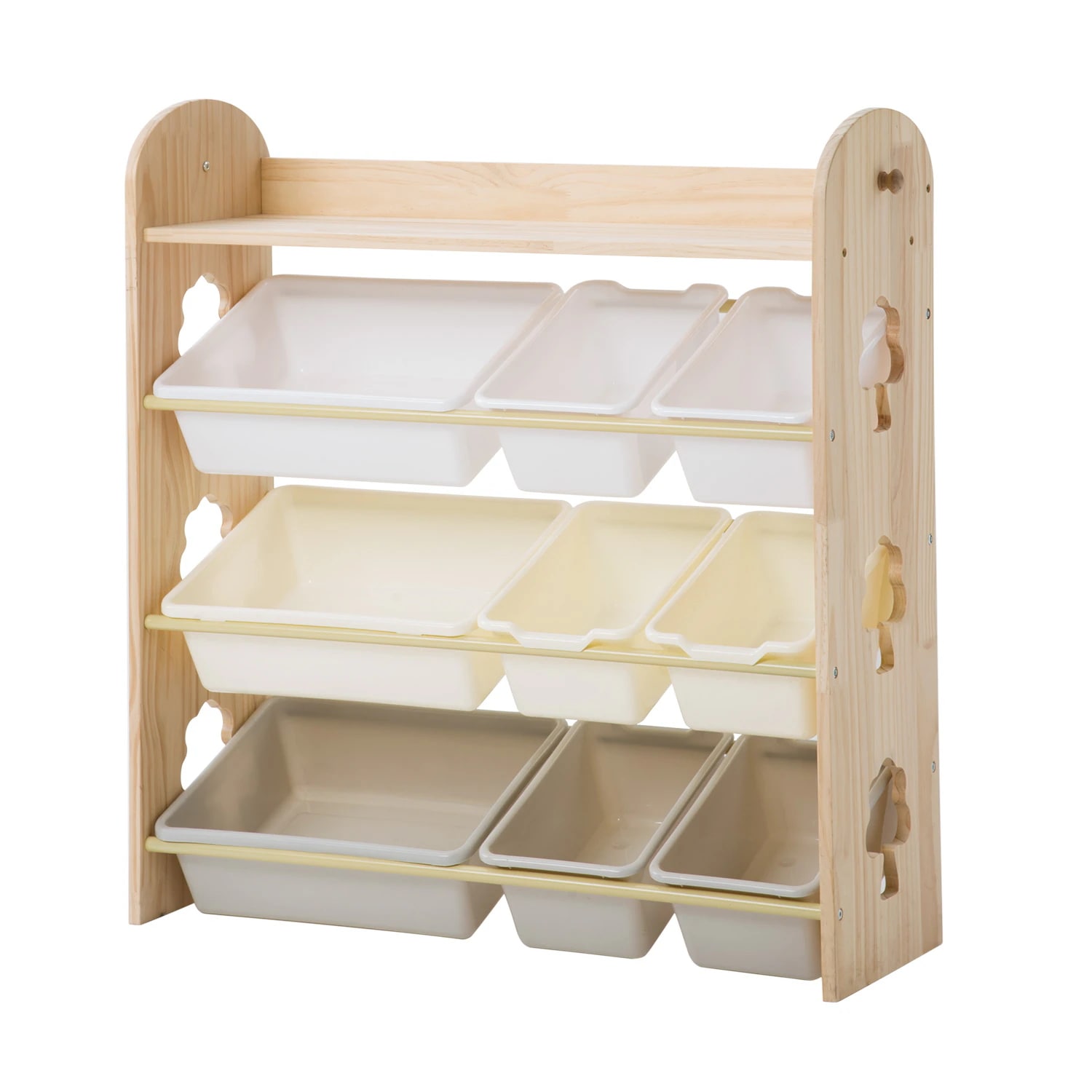 【国内発送】43【値上げ予定　12月16日～】【人気商品】おもちゃ収納4段ラック 子ども用家具　天然木