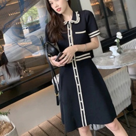 ワンピース ドレス レディース ショート 半袖 襟付き スリム レトロ ガーリー フェミニン かわいい 大人可愛い きれいめ シンプル 大人 上品 おしゃれ 無地 夏 デート お出かけ イベント