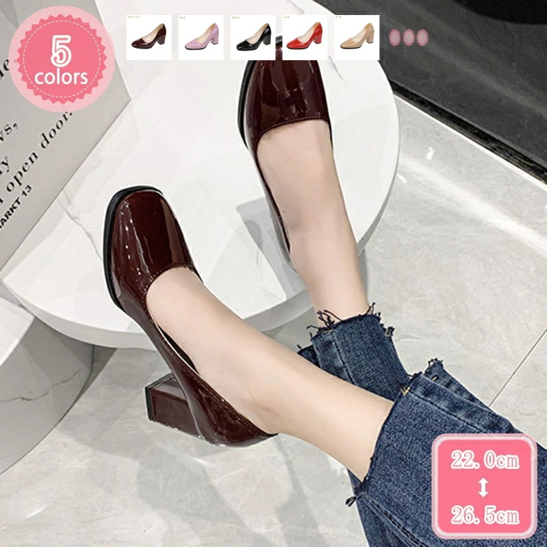 500円OFFクーポン パンプス レディースパンプス 美脚 おしゃれ 大きいサイズ 小さいサイズ 履きやすい 柔らかい 歩きやすい レディースファッション 靴 軽量 スクエアトゥパンプス 走れる ミド