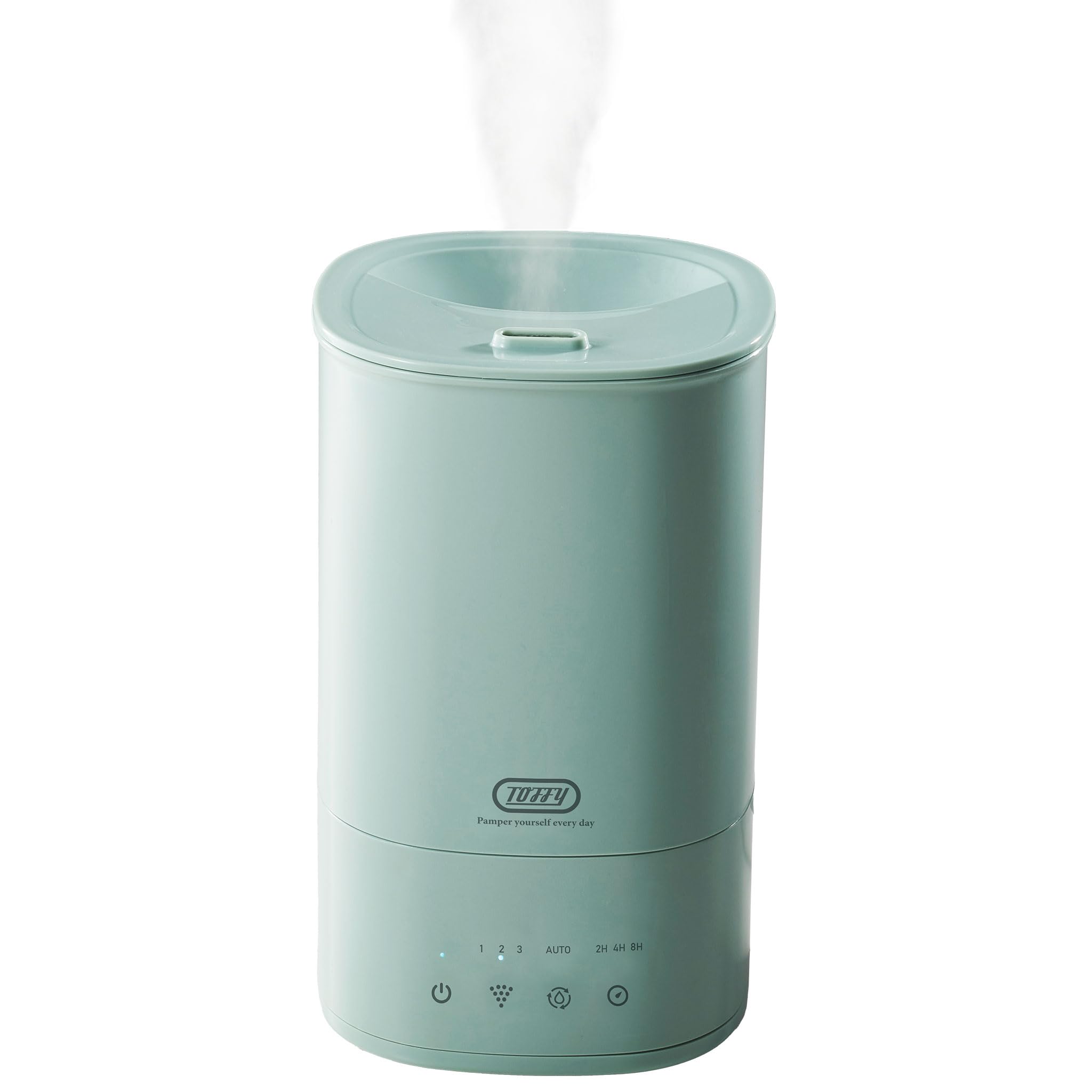【Toffy/トフィー】 抗菌アロマ加湿器 [1.6L] HF12 抗菌 上部給水式 自動でミスト調整機能 アロマオイルを直接ドロップ可 レトロ ペールアクア