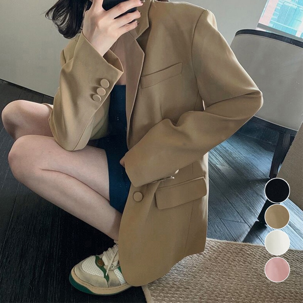テーラードジャケット レディース 長袖 ポケット付き カジュアル 春秋冬 141981