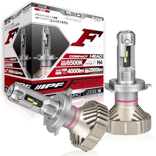 IPF ヘッドライト LED 車用 H4 Hi Lo切替 4000lm 2800lm 6500K ホワイト 12V 24V兼用 2本入 車検対応