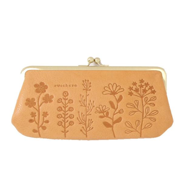 財布 長財布 レディース ウォレット がま口 本革 キャメル 55432 カード入れ 大容量