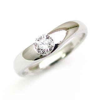 AneCan掲載 (Brand アニーベル) Pt ダイヤモンドデザインリング（婚約指輪エンゲージリング） ソリティア 一粒 楽ギフ_包装02P26Mar16