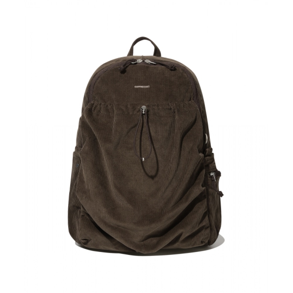COVERNAT WOMAN クローバーハートバブルコーデュロイバックパックブラウン