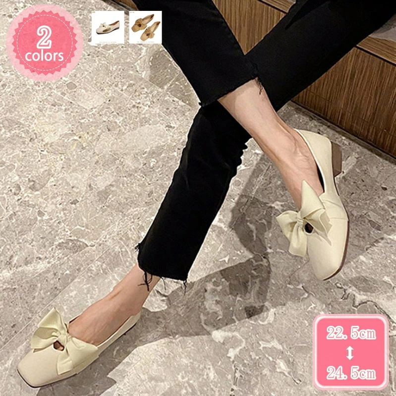 777円OFFクーポン パンプス 痛くない 脱げない ローヒール ぺたんこ レディース フラットパンプス 蝶結び フラットシューズ 大きいサイズ おしゃれ ぺたんこ靴 大人 おしゃれ かわいい パンプ