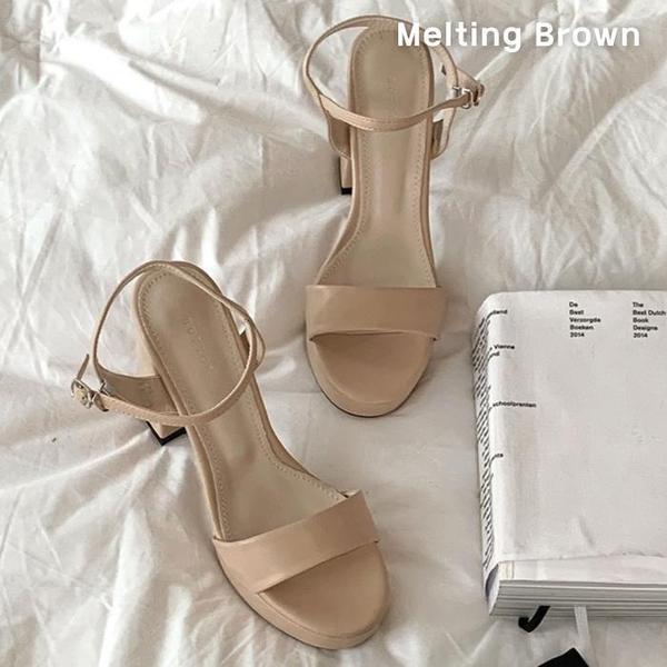 女性 デイリー ストラップ チャンキーヒール ハイヒール 3color