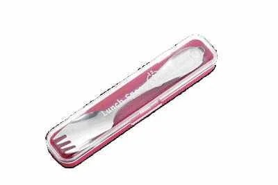 日本製 Japan ランチスプーン ケース付 リーフ ホワイトピンク 005154 [xまとめ買い12]