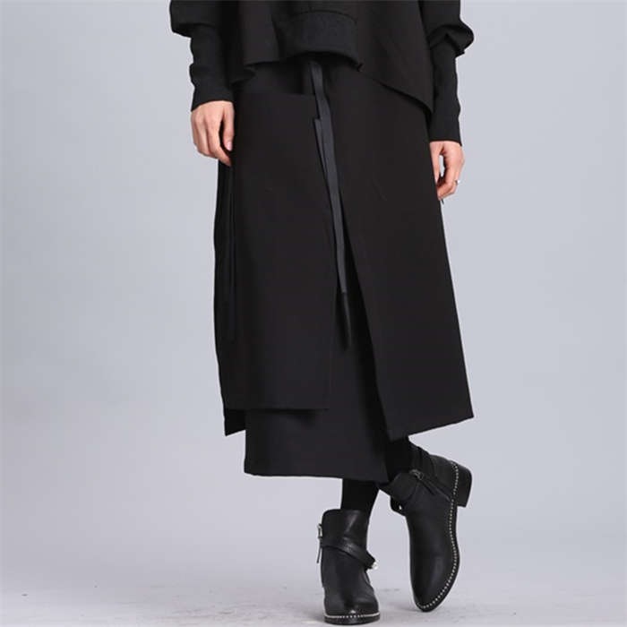 アシンメトリースカート スカート レディース ロング 秋 冬 春 タイトスカート スリット モード系 個性的 変形 ロングスカート ボトムス 人気 お洒落 ウエストゴム アシンメトリー アシメ 不規則
