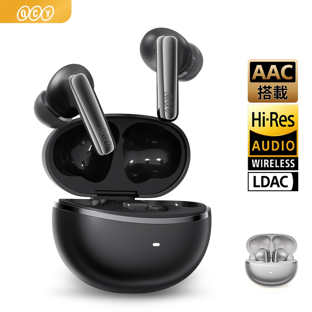 QCY MeloBuds N70 ワイヤレスイヤホン bluetoothイヤホン Bluetooth6.0 LDAC対応 ノイズキャンセリング 自動ペアリング 47H Type‐C急速充電 カルナ型