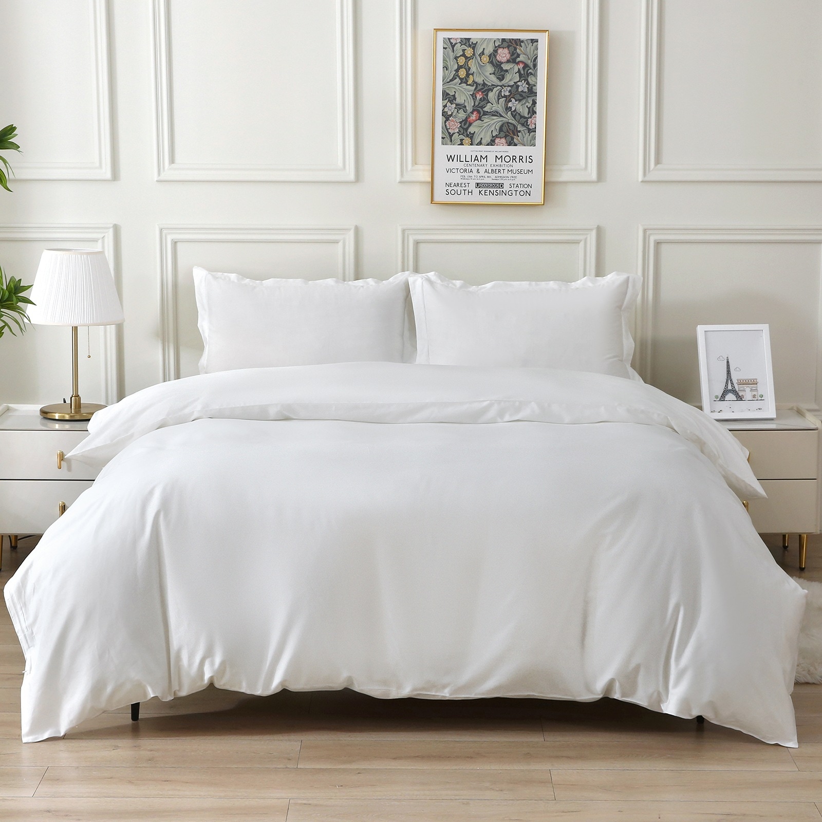 布団カバー ダブル 3点セット ホワイト オーストラリア綿100% ホテル仕様 サテン調 さらさら肌触り 吸汗 速乾