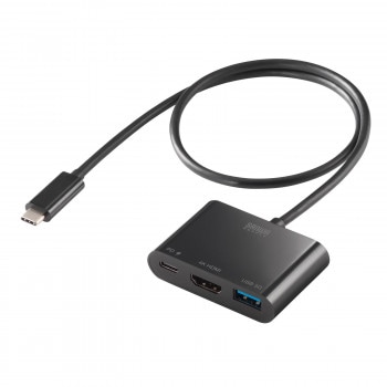サンワサプライ USB Type C-HDMI変換アダプタ(4K/PD対応/USBハブ付) AD-ALCPHDPD02ライトニングケーブル