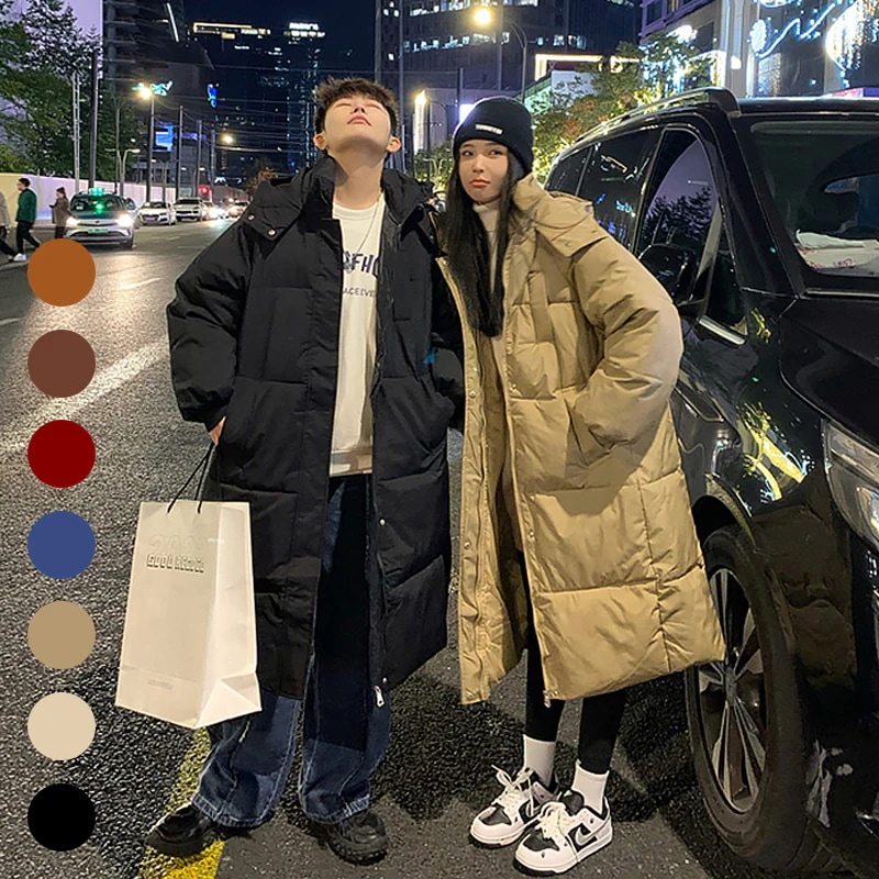 MF23 大人気 8色 韓国ファッション ペアルック ダウンコート 大きいサイズ ダウンジャケット ロングコート 韓国 コート レディース服 コットン ダウン コート