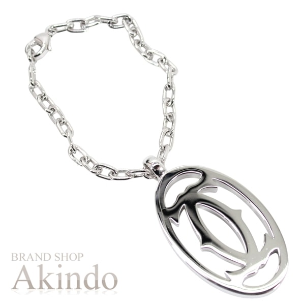 【新品・未使用】Cartier カルティエ 2C キーリング シルバー メンズ レディース ドゥーブルC キーホルダー ブランド 定番 人気 プレゼント ギフト CARTIER