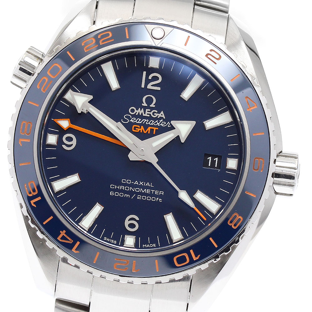 オメガ OMEGA 232.30.44.22.03.001 プラネットオーシャン グッドプラネット GMT 自動巻き メンズ 良品 保証書付き_890162【中古】