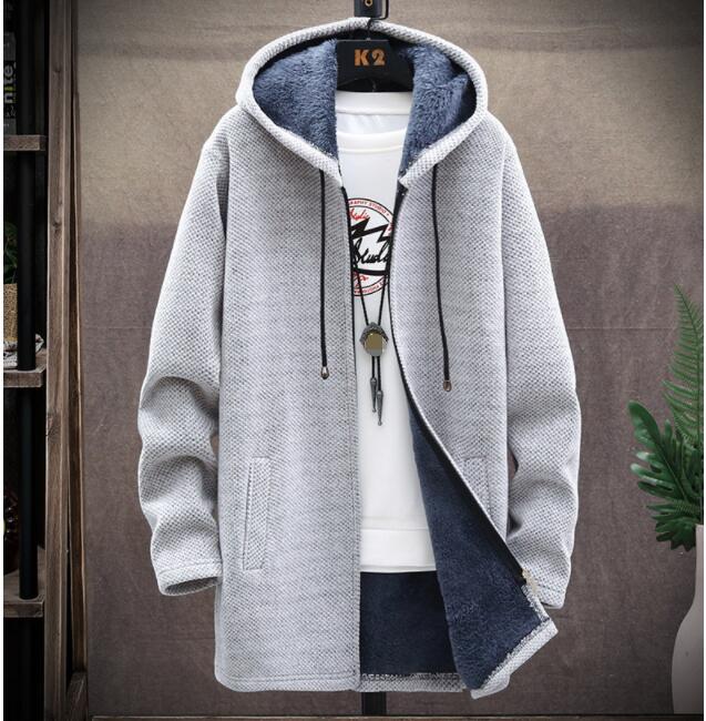 秋と冬 韓国のファッションメンズ プラスフリースパッド入りセータ フード付きカーディガン d22 カーディガン 卸売 Www Quartzhotel Mx