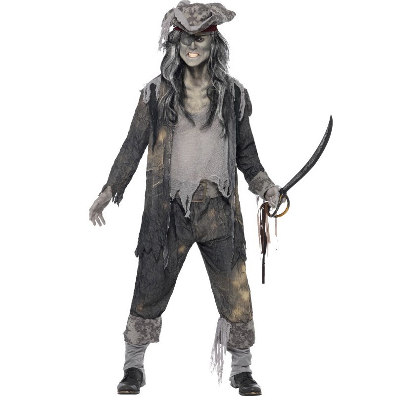 コスプレ 仮装 ゴーストシップグール 大人用 L 【 コスプレ 衣装 ハロウィン 仮装 コスチューム 海賊 おばけ ゴーストパイレーツ 余興 オバケ メンズ 女海賊 男性用 幽霊 お化け 怖い ホラーコスチューム一式