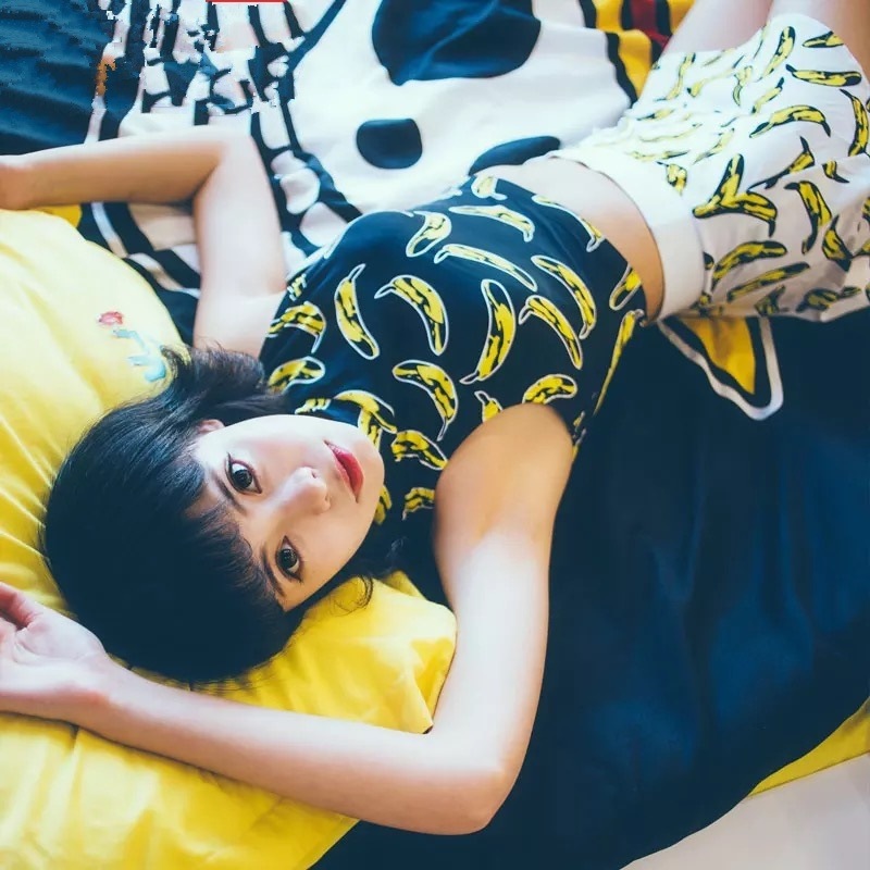 4118.バナナ柄のセクシービキニ（ブラック＆ホワイト）2019 春夏 温泉 スパ 100,000円