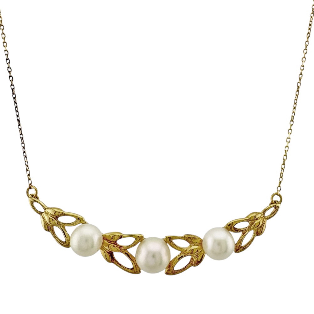 ミキモト ネックレス 18金 K18イエローゴールド パール MIKIMOTO 中古 美品