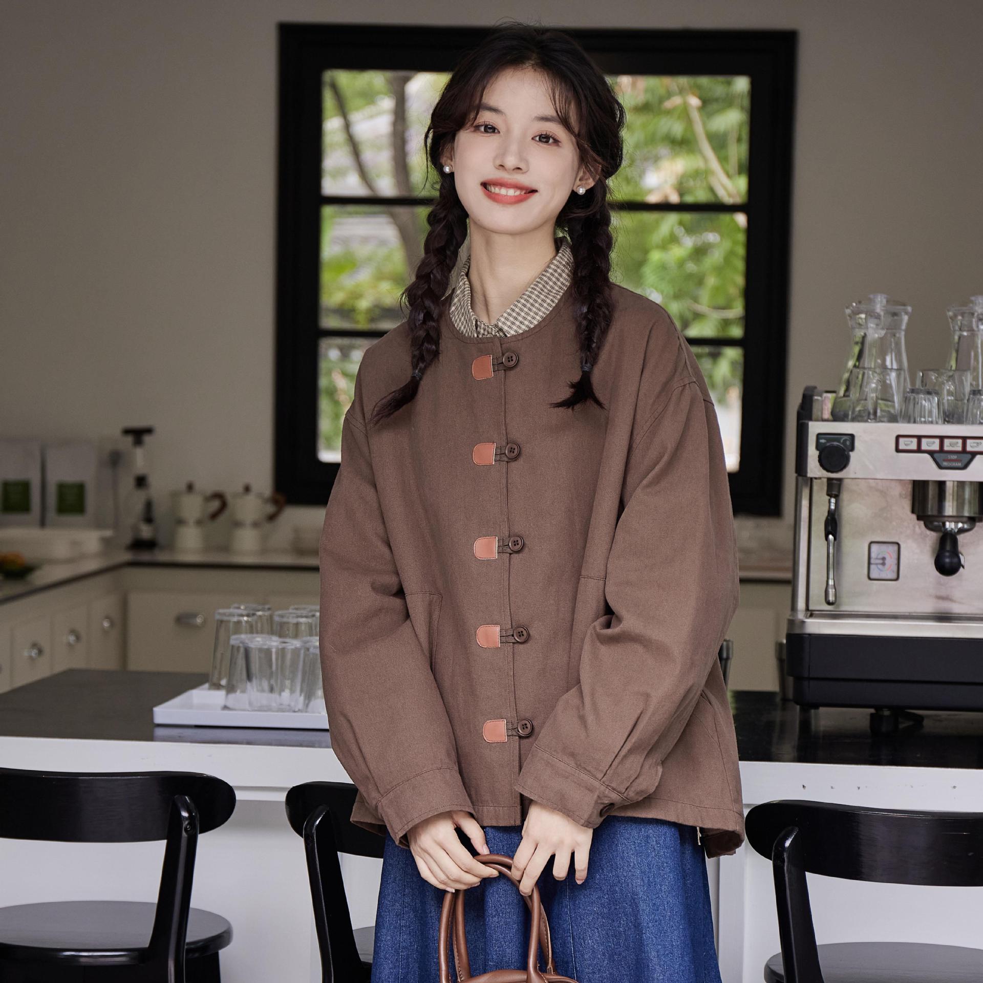 【急速発送】2025秋デザイン感レトロゆったりカジュアル低身長パーカージャケットジャケット 韓国ファッション秋の万能アイテム