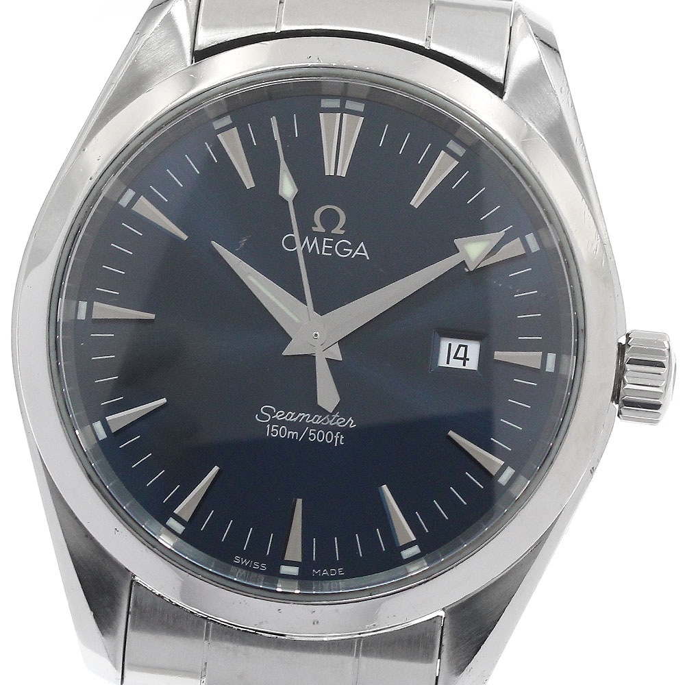 オメガ OMEGA 2517.80 シーマスター アクアテラ デイト クォーツ メンズ 箱・保証書付き_951373【中古】