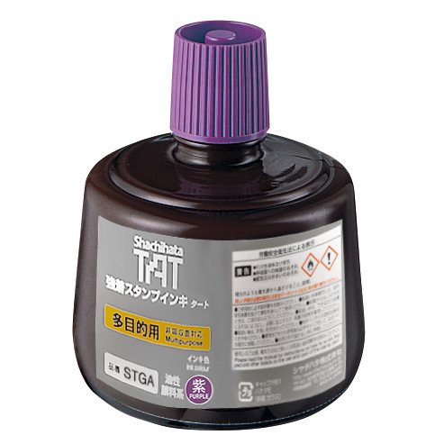 （まとめ買い）TAT（タート） 強着スタンプインキ 多目的用 専用補充インキ 大瓶 油性 インキ色紫 STGA-3-V [x3]