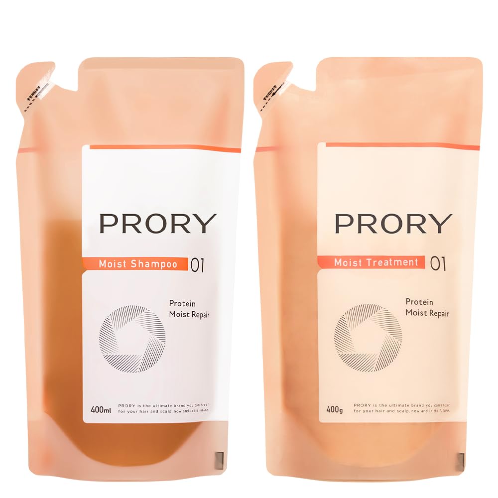 PRORY プロリー モイストリペア シャンプートリートメントセット 洗い流す 素髪再成 頭皮ケア うねり ダメージケア (つめかえ用/400ml/400g)