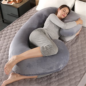 ソリッドマタニティ枕ウエストサポート枕横向き寝枕大きなc字型妊娠枕枕カバー
