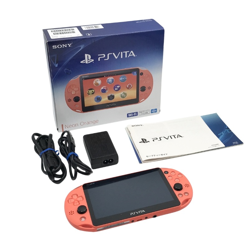 【中古 動作確認済】 PlayStation Vita Wi-Fiモデル ネオン・オレンジ(PCH-2000ZA24)