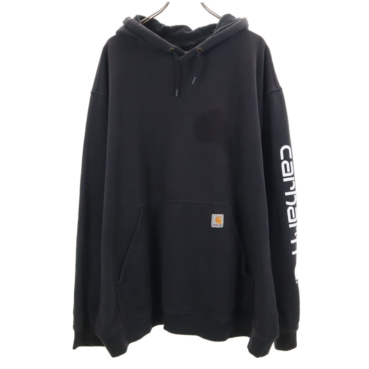 長袖 スウェットパーカー 3XL チャコール ビッグサイズ メンズ 古着