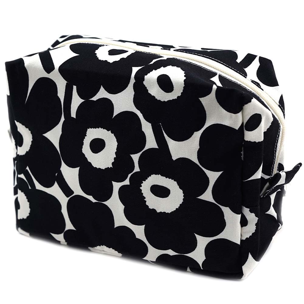 マリメッコ ポーチ コスメバッグ 小物入れ 花柄 ウニッコ ブラック/ホワイト VILJAVILJA MINI UNIKKO COSMETIC BAG marimekko 071295-190