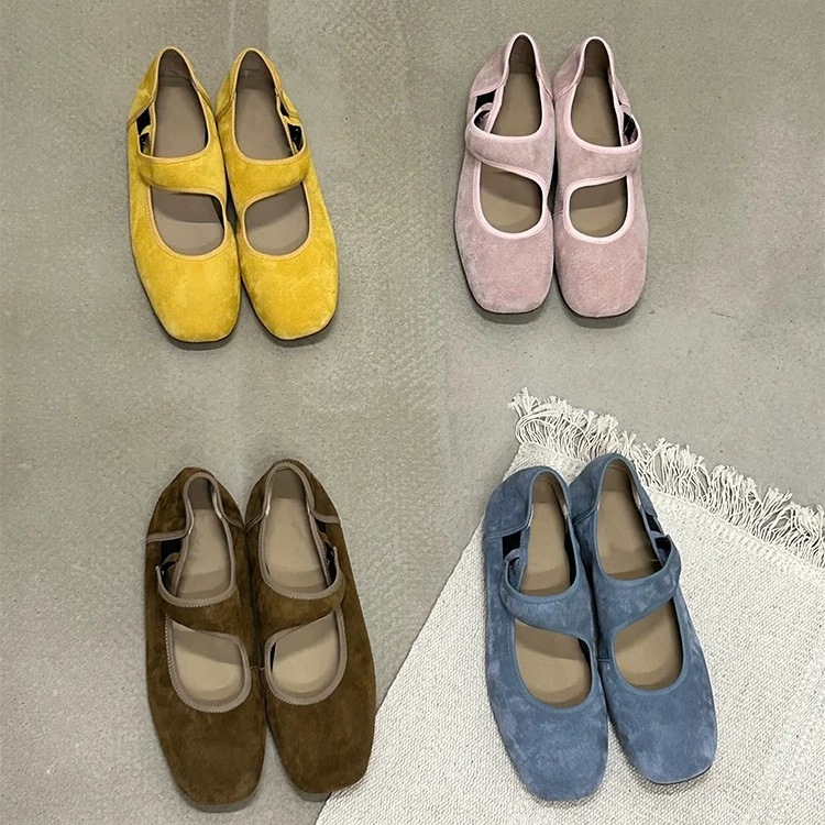 シープスキン超柔らかいワンライン高さのシングルシューズメアリーシューズメアリーレザーシューズワンステップ汎用厚溶化バレエシューズ