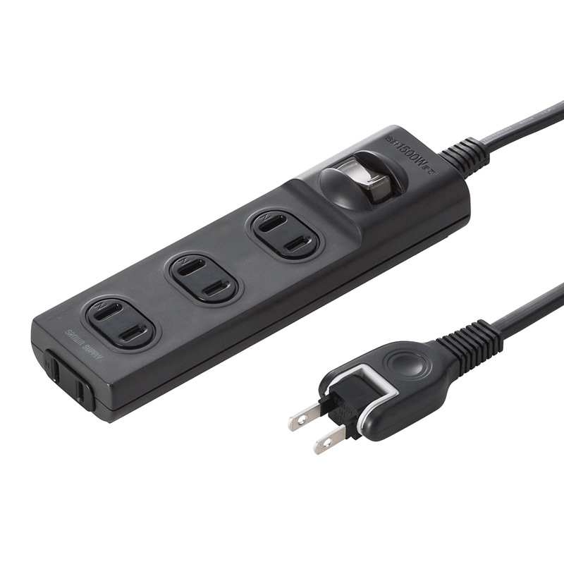 （まとめ買い）火災予防安全タップ 2P 4個口 5m ブラック TAP-TSH45SWBKN [x3]