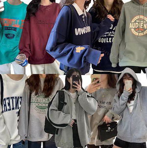 新入荷韓国 パーカー/韓国ファッション春服夏服可爱原宿BF風男女兼用/スウェット/長袖レディースTシャツ/トレーナー/ルームウェア/大きいサイズ レディース